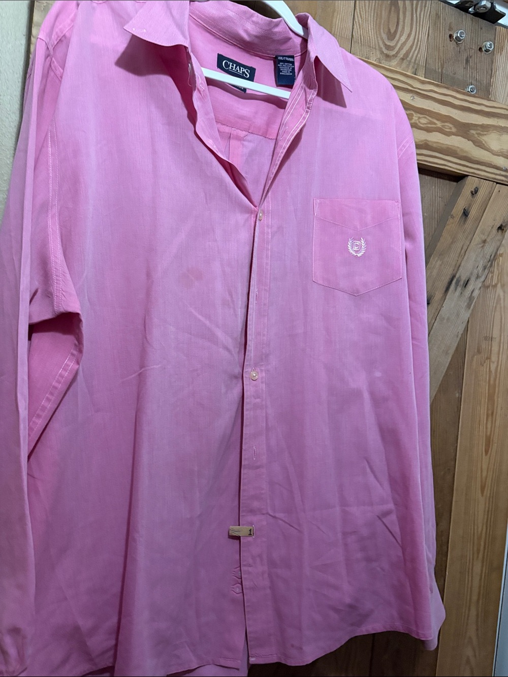 Chaps Pink Long-Sleeve Button-Down Shirt
